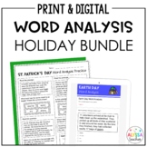 Word Analysis Holiday Bundle (SOL 4.4) Print and Digital