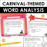 Word Analysis Task Cards (SOL 4.4) Carnival Theme