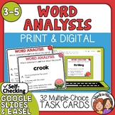 Word Analysis Task Cards - Vocabulary, Parts of Speech, Sp