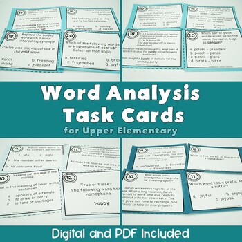 Preview of Word Analysis Task Cards for Upper Elementary {Digital & PDF Included}