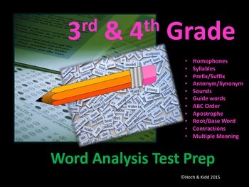 Preview of SOL Word Analysis/Language Arts Test Prep - Grades 3 & 4