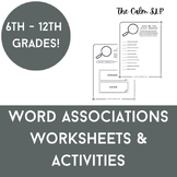 Word Associations Word Retrieval/Vocabulary Activity | Dis