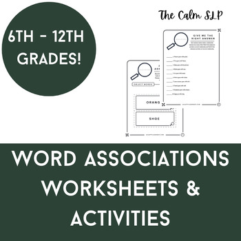 Preview of Word Associations Word Retrieval/Vocabulary Activity