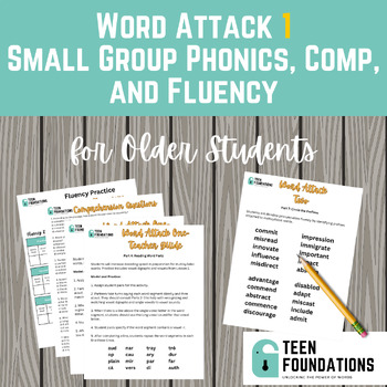 Preview of Word Attack 1 | Small Group Phonics, Comp, and Fluency for Older Students