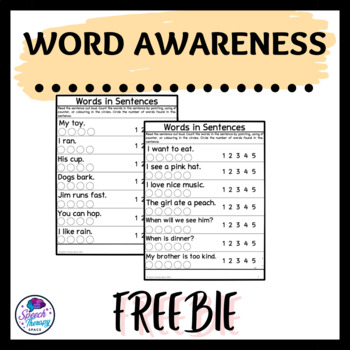 Preview of Word Awareness - Phonological Awareness Skill