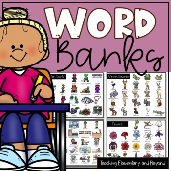 Preview of 122 Dictionary/Primary Word Banks | List Writing Prompts Distance Learning