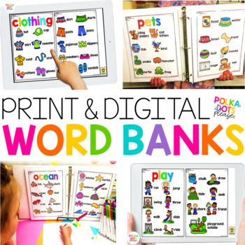 Preview of Word Banks  | No Prep Writing Center | Print & Digital