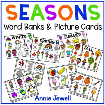 Preview of Word Banks and Picture Cards - Seasons