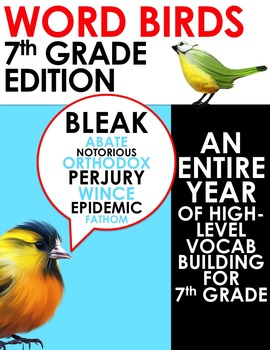 Preview of Word Birds Word of the Week 7th Grade Vocabulary Builder: 40 Lessons!