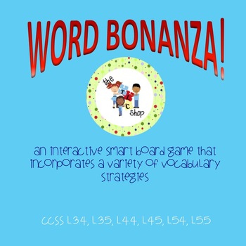Preview of Word Bonanza! SmartBoard Vocabualry Games