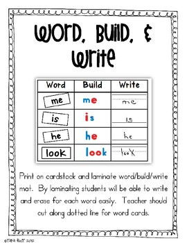 Preview of Word, Build, Write Activity {Literacy Centers}