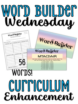 Preview of Word Builder Wednesday, Curriculum Enhancement, Word Game, Weekly Activity