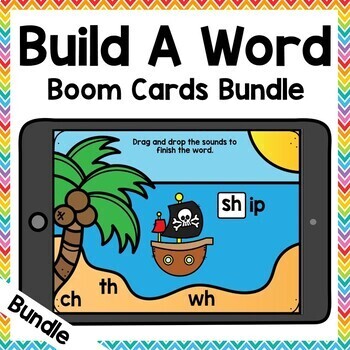 Preview of Word Building Phonics Boom Cards Bundle | 1st Grade Boom Cards