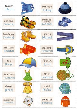 Word Cards - Clothes - English by NumbersAndCode | TPT