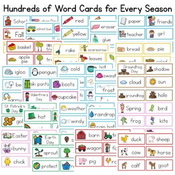 Word Cards for the Year! {bundle pack} by Miss Kindergarten Love