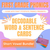 Phonics Level 1 Decodable Word & Sentence Cards: Short Vow