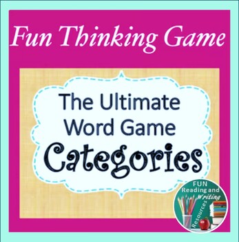Preview of Word Categories Game - Back to School or End of the Year Fun Vocabulary Activity