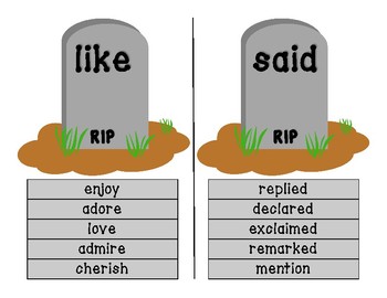 Preview of Word Cemetary Posters to Replace "Dead" Words