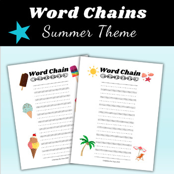 Preview of Word Chains Summer Theme Graphic Organizers Science of Reading