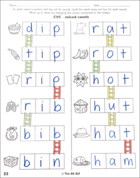 Word Chains with CVC Words No Prep Phonics Activities, Word Ladders