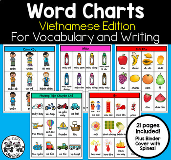 Preview of Themed Word Charts *Vietnamese Edition* for Vocabulary and Writing