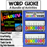 Word Choice Bundle: Worksheets, Task Cards, PowerPoint, Cr