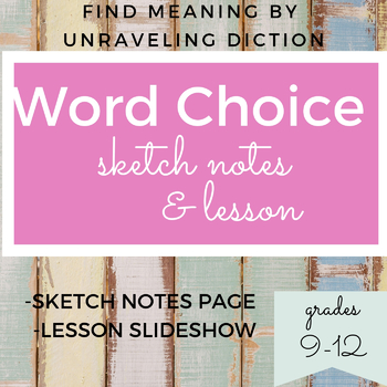 Preview of Word Choice Coloring Notes and Lesson