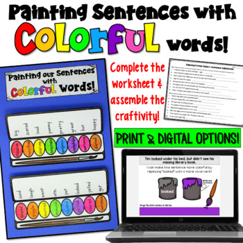 Preview of Word Choice Worksheet and Craftivity in Print and Digital