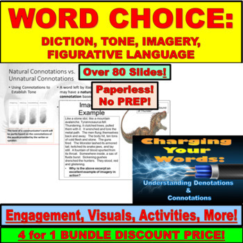 Preview of Word Choice Digital BUNDLE: Diction, Tone, Imagery, Figurative Language FREEBIE