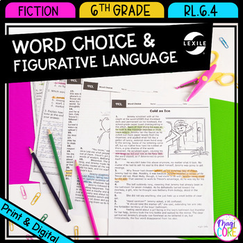 Preview of Word Choice Figurative Language 6th Grade Reading Comprehension Passages RL.6.4