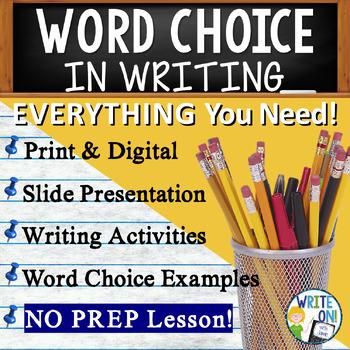 Preview of Word Choice in Writing Activities, Slide Show, Worksheets - Figurative Language