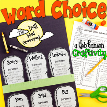 Preview of Word Choice Halloween Craftivity: The Dull Word Graveyard