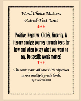 Preview of Word Choice Matters Half Semester Paired Text Unit Plans