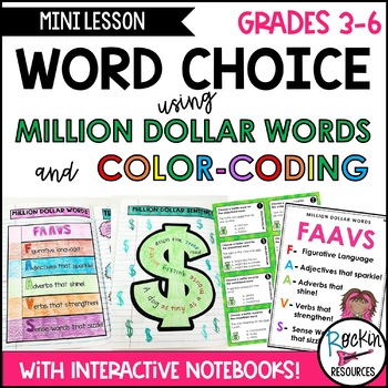 Preview of Word Choice Using Million Dollar Words and Editable Color-Coding