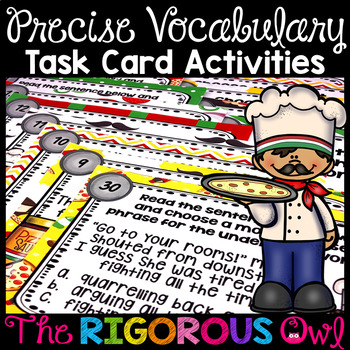 Preview of Word Choice Precise Vocabulary Task Card Activities