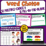 Word Choice Task Cards in Print and Digital with TpT Easel