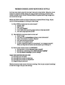 Word Choice Worksheet by Leah Levy | Teachers Pay Teachers