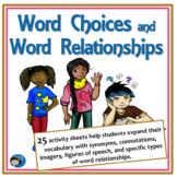 Word Choices and Word Relationships Activity Sheets