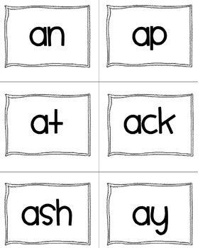 Preview of Word Chunk/Word Families Flash Cards