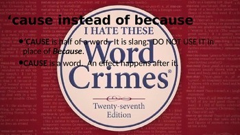 Preview of Word Crimes--Tips to Avoid BAD WRITING