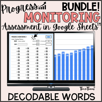 Preview of Phonics Assessment for Decodable Word Progress Monitoring Google Sheets™ BUNDLE!