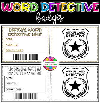 Preview of Word Detective Badges