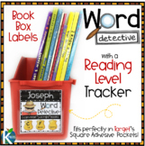 Word Detective Book Box Label with Reading Level Tracker