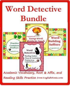 Preview of Word Detective Bundle+: Reading, Affix, & Context Clues Practice