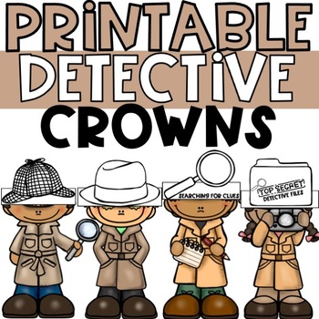 Preview of Word Detective Dramatic Play | Inference Detective Printable Craft Paper Crown