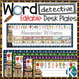 Word Detective Editable Desk Name Plates with 61 Phonemes