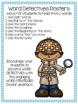 detective word words tricky reading poster