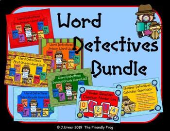 Preview of Word Detectives Classroom Decor Bundle