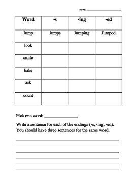 Word Endings by RRH | Teachers Pay Teachers