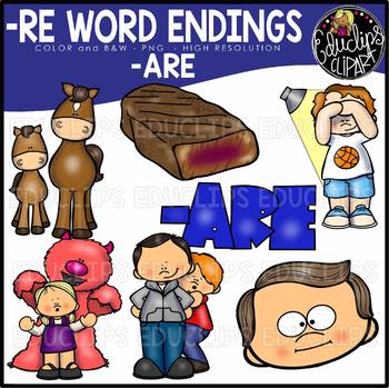 Preview of Word Endings –ARE Clip Art Bundle {Educlips Clipart}